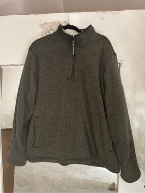 Orvis Men's Sherpa Lined 1/4 Zip Pullover Fleece Jacket Olive - Men’s XL
